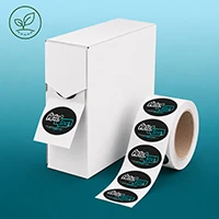 Etiquettes ovales en rouleau Natureflex blanc biodégradable
