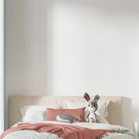 Kid Bedroom with rabbit Barbie Logo circle
