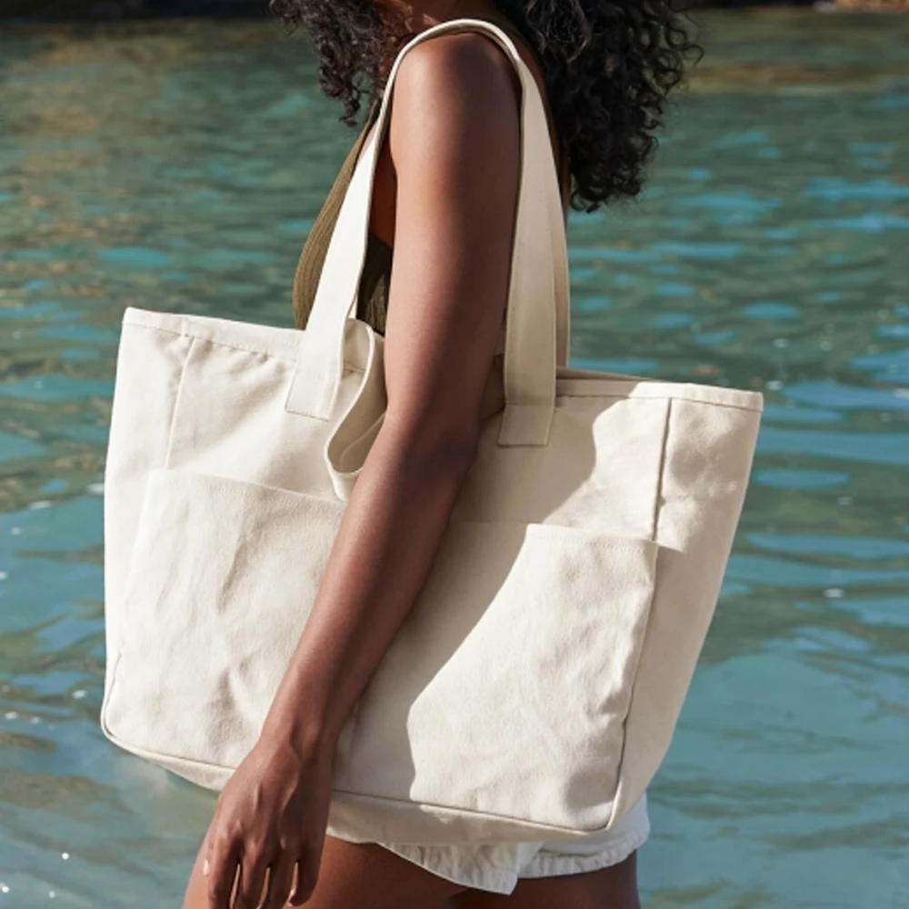 Double Handle Cargo Pocket Tote