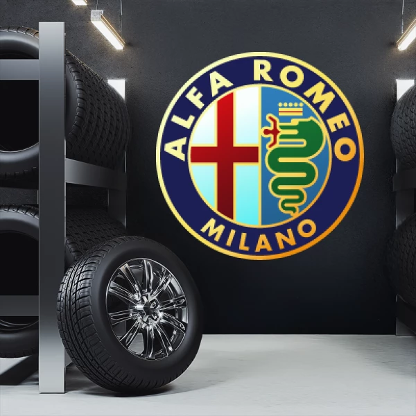 Sticker Alfa Romeo Milano Logo Printed