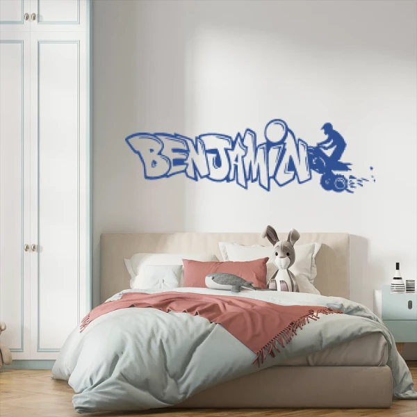 Sticker Benjamin Graffiti Quad