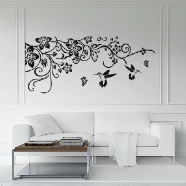 Sticker Butterflies and Hummingbirds Branch