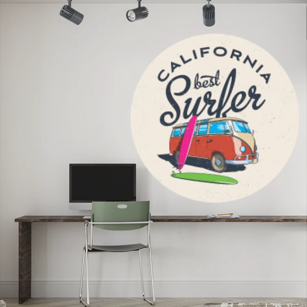 Sticker California Best Surfer Printed