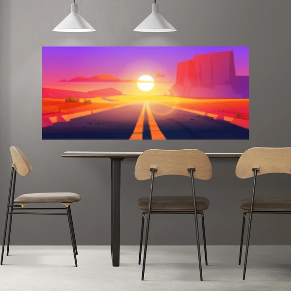 Sticker Canyon Sun Paysage Cartoon