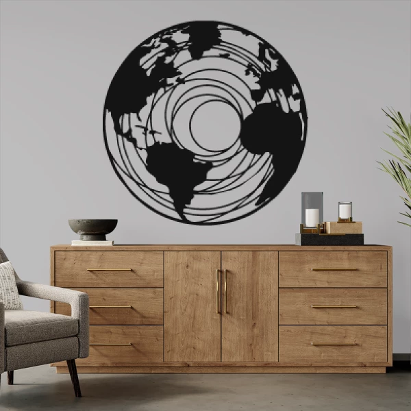 Sticker World map Circles 2