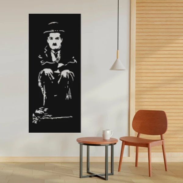 Sticker Sitting Charlie Chaplin