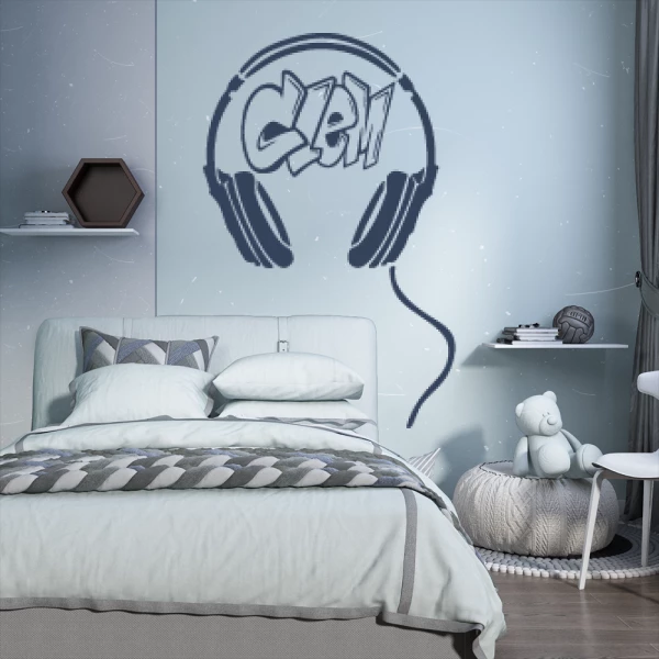 Sticker Clem Graffiti Casque Audio