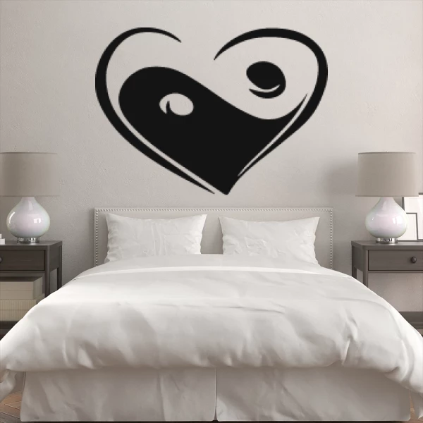 Sticker Ying Yang Heart