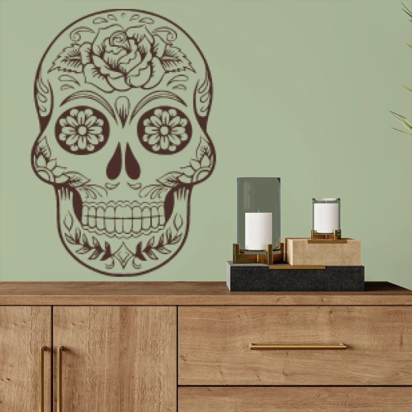 Sticker Flower Skull