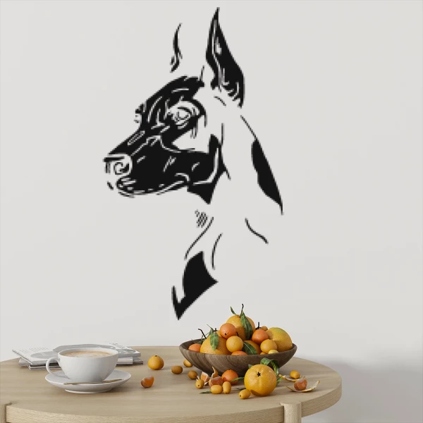 Sticker Dobermann Head 02