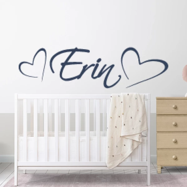 Sticker Erin Script Hearts
