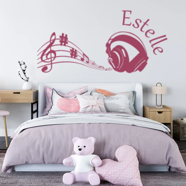 Sticker Estelle Headphones musical notes