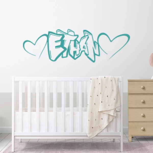 Sticker Ethan Graffiti Hearts