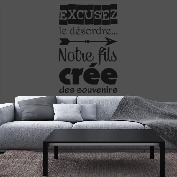 Sticker Excusez le désordre... Fils