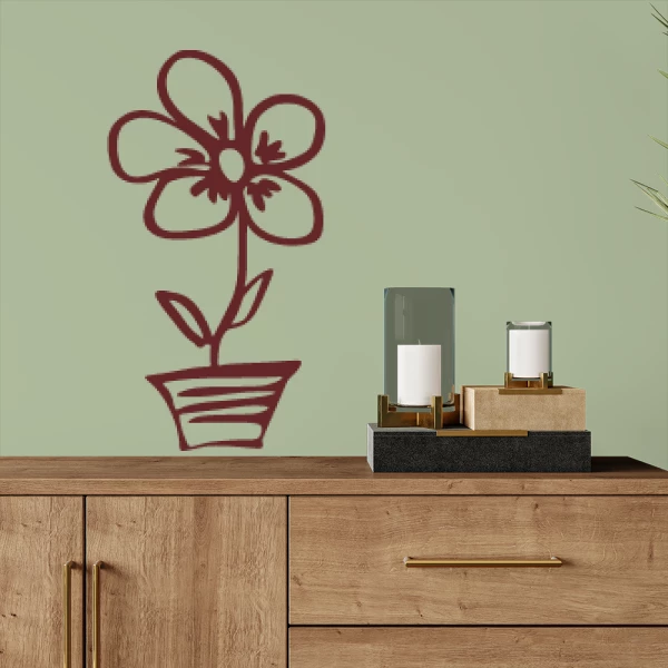 Sticker Flower in pot