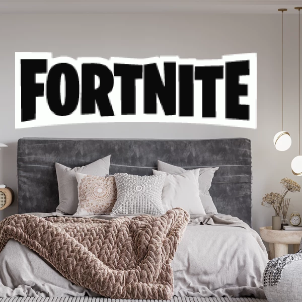 Sticker Fortnite Logo Text Printed