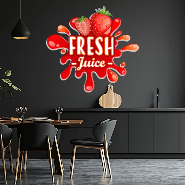 Sticker Fresh Juice Strawberry - Printed