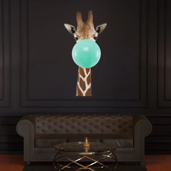 Sticker Giraffe Bubble Gum Printed