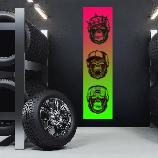 Sticker Gorillas Trio Printed