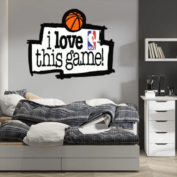 Sticker I Love This Game NBA Printed