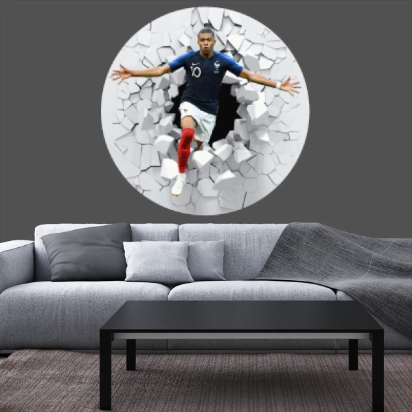 Sticker Kylian Mbappé 3D circle - Printed