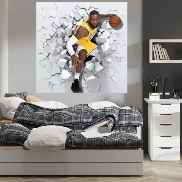 Sticker Lebron James 3D - Printed