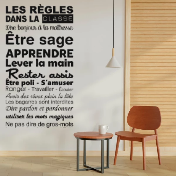 Sticker Les règles dans la classe