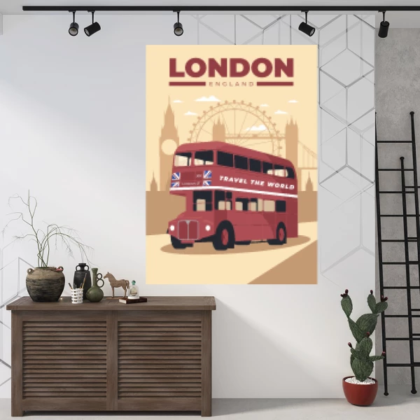Sticker London England Retro - Printed