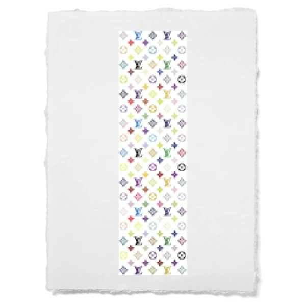Sticker LV Pattern Vertical White/Colors Printed