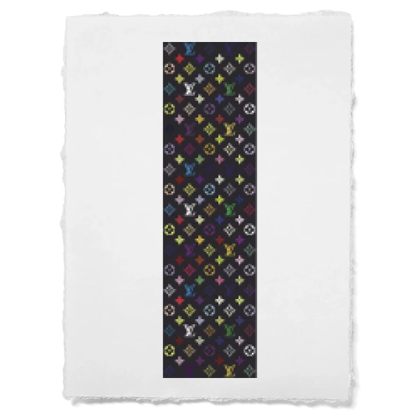 Sticker LV Pattern Vertical Black/Colors Printed