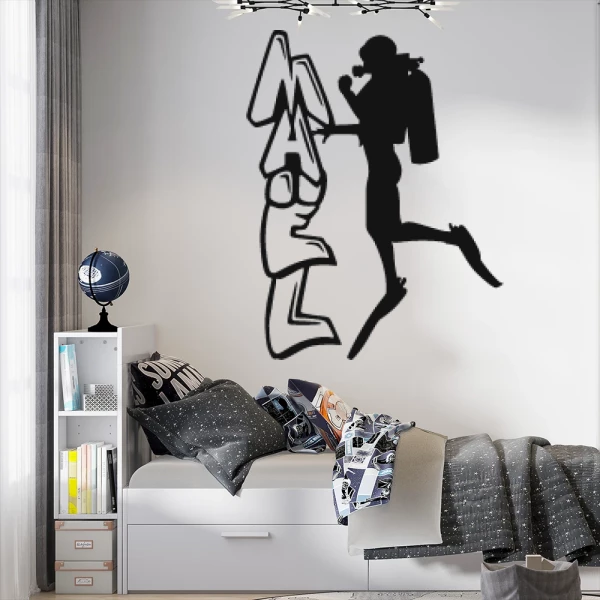 Sticker Maël Graffiti Diver Vertical