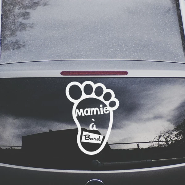 Sticker Mamie à bord - Pied