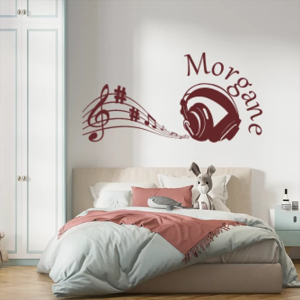 Sticker Morgane Headphones musical notes