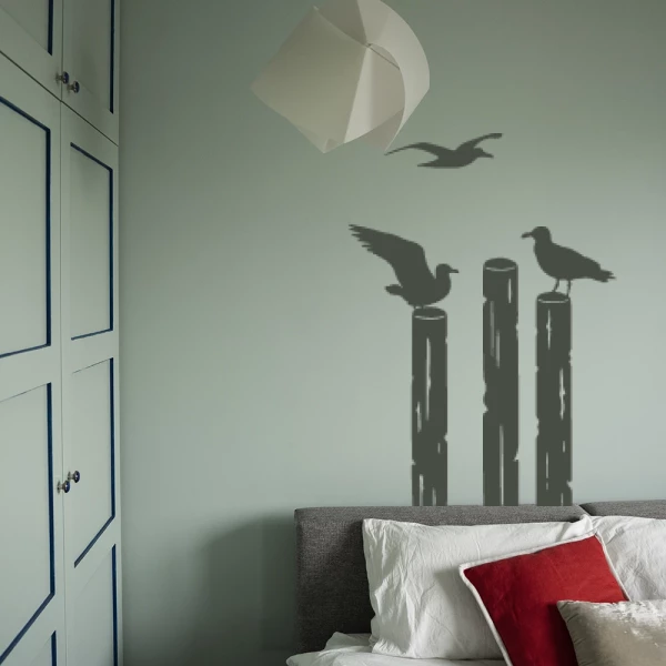 Sticker Seagulls on stilts