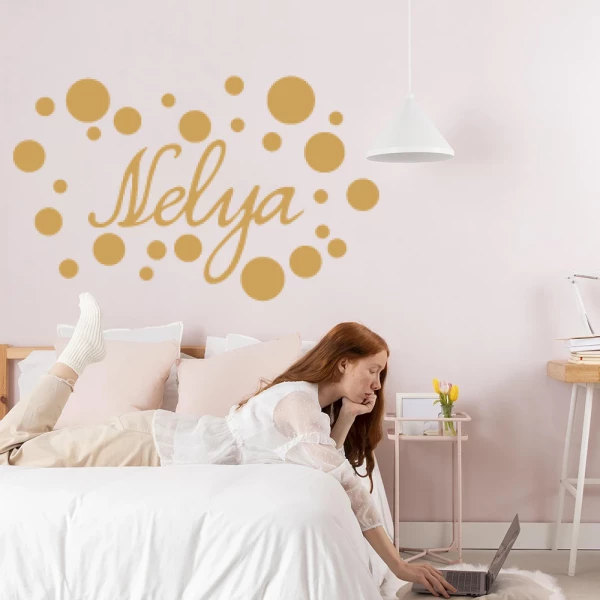 Sticker Nelya Script Circles