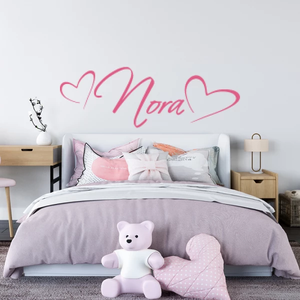 Sticker Nora Script Hearts