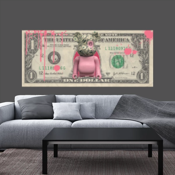 Sticker One Dollar Bearbrick Printed