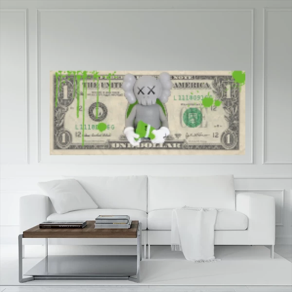 Sticker One Dollar Kaws Printed