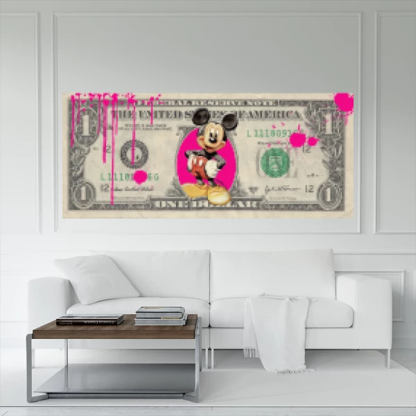 Sticker One Dollar Mickey Printed
