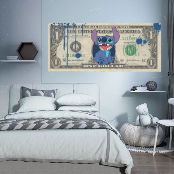 Sticker One Dollar Stitch Printed