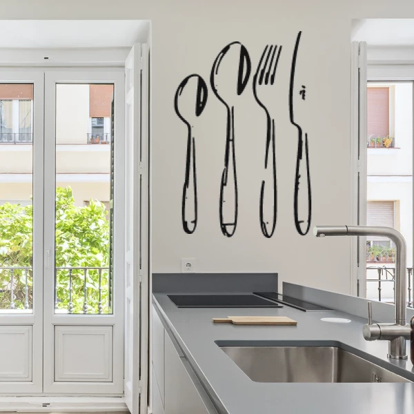 Sticker set of cutlery