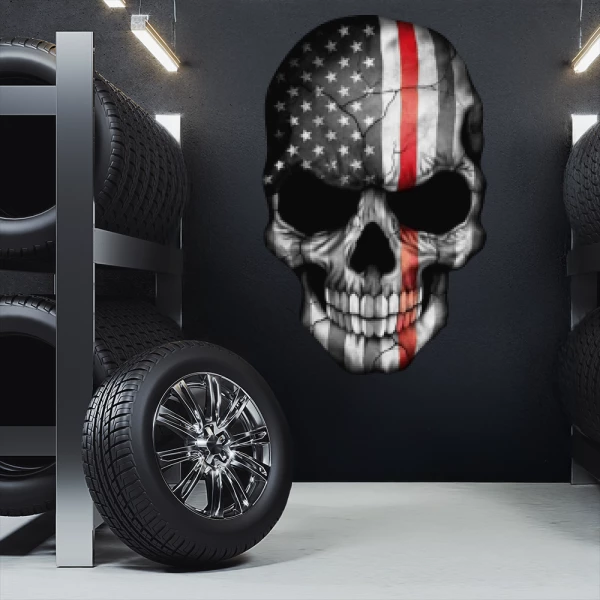 Sticker Skull USA - Printed