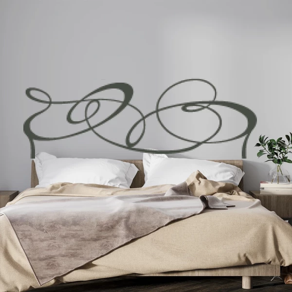 Sticker Curly head of bed