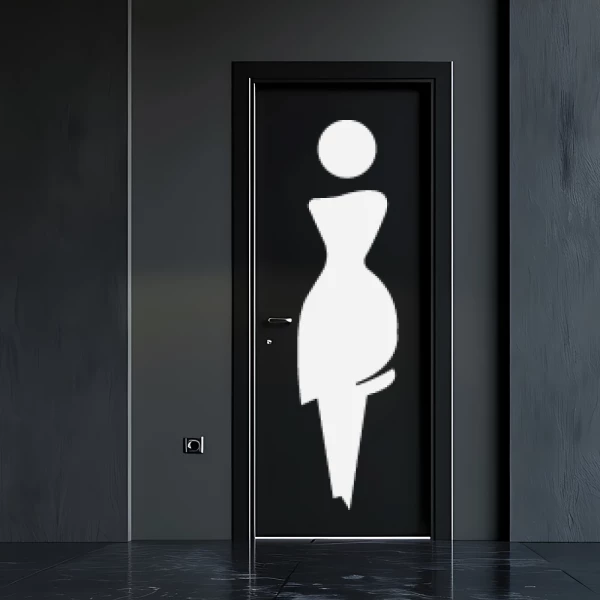 Sticker Restroom Woman Standing