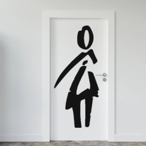 Sticker Toilet Lady Lines