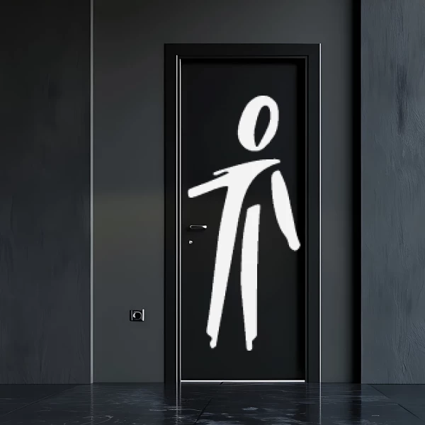 Sticker Toilet Man Lines