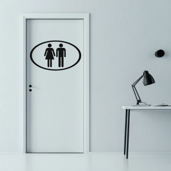 Sticker Restroom - oval