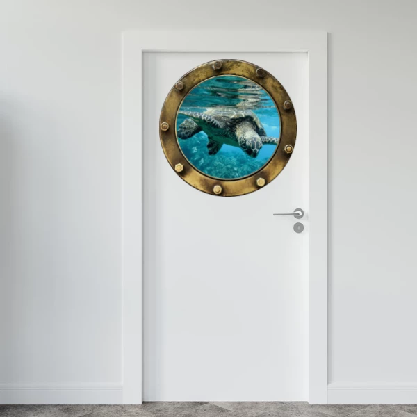 Sticker turtle porthole - Printed