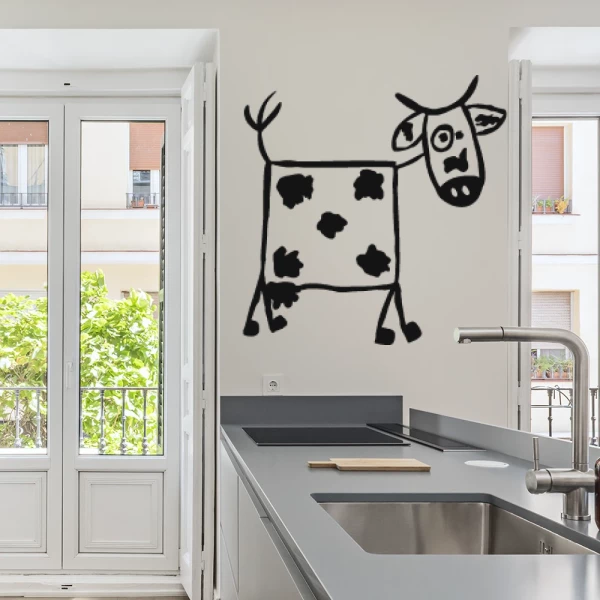 Sticker Square Cow